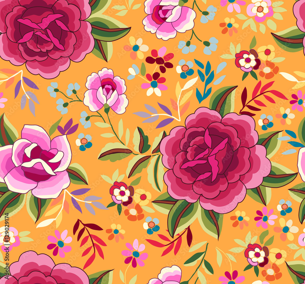 Manton Shawl, Spanish Floral Print seamless background