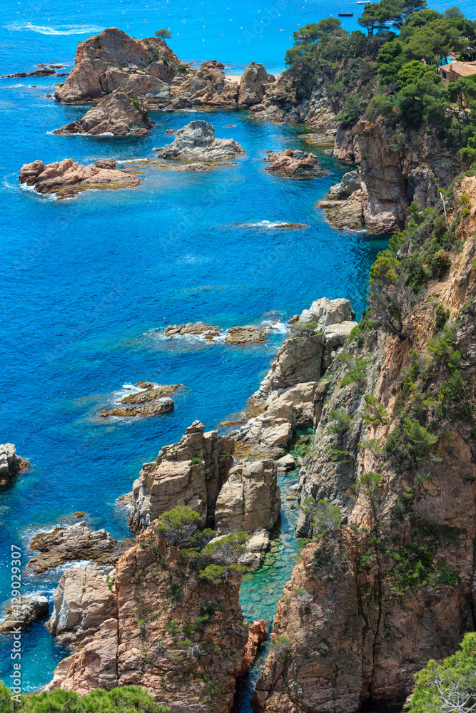 Summer sea rocky coast view (Spain). Summer sea rocky coast view (Spain).