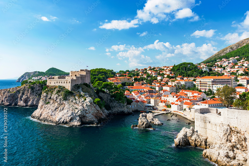 View of Dubrovnik seafront with buildings