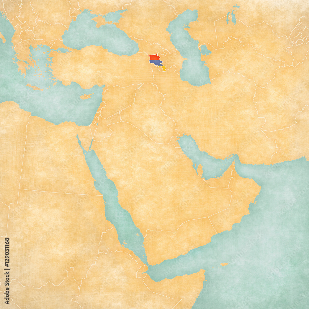 Map of Middle East - Armenia