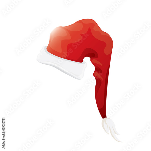 vector red santa hat isolated on white background