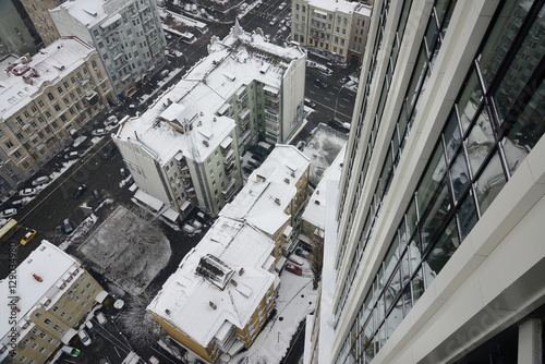 Kiev winter  aerial view