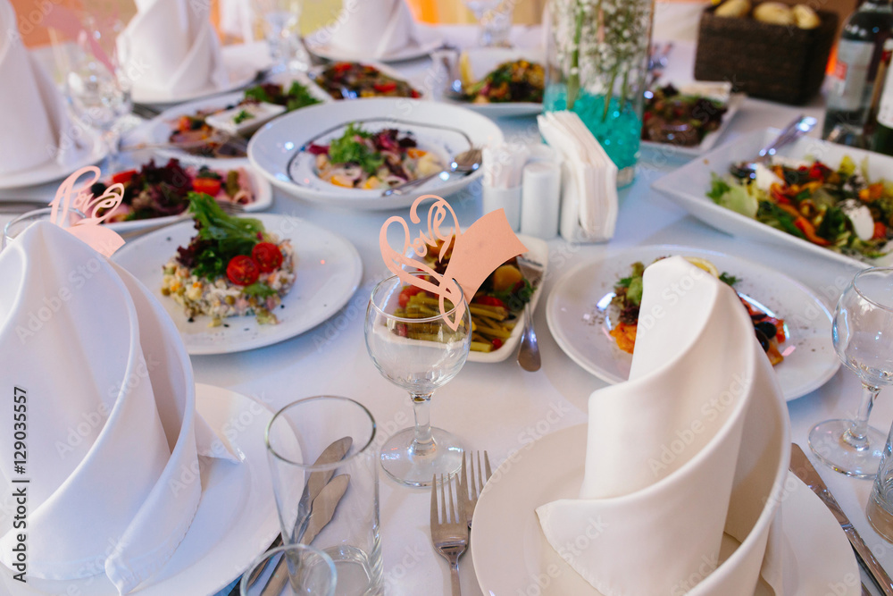 name plate on the festive table