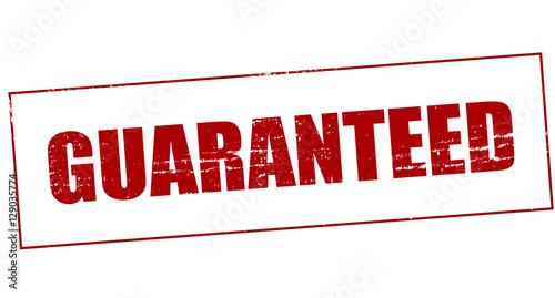 Stamp with word guaranteed inside, vector illustration
