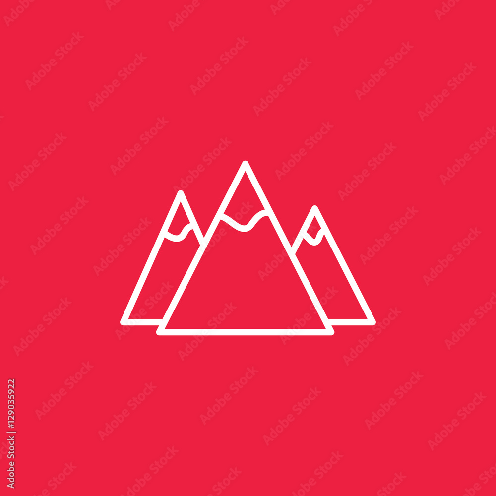 mountais winter wather nature outline line vector icon white on mountais winter wather nature outline line vector icon white on