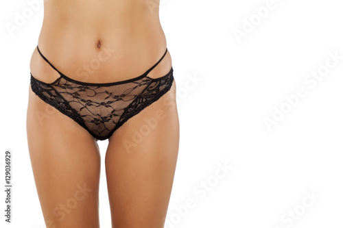 black women's lace panties, front view