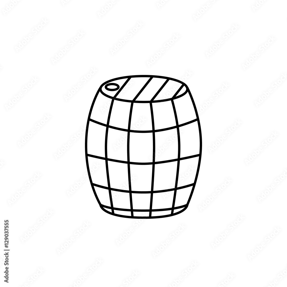 Wooden barrels line logo. Wooden barrels line logo.