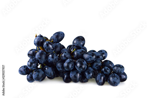 Blue grapes isolated on white background