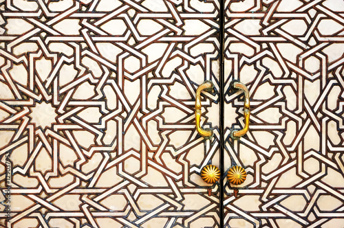 Detail of the decorations of Hassan II mosque in Casablanca, Morocco photo