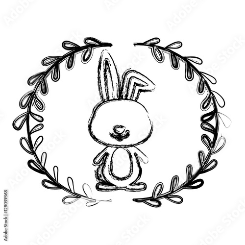 Rabbit cartoon icon. Animal cute life and nature theme. Isolated design. Vector illustration