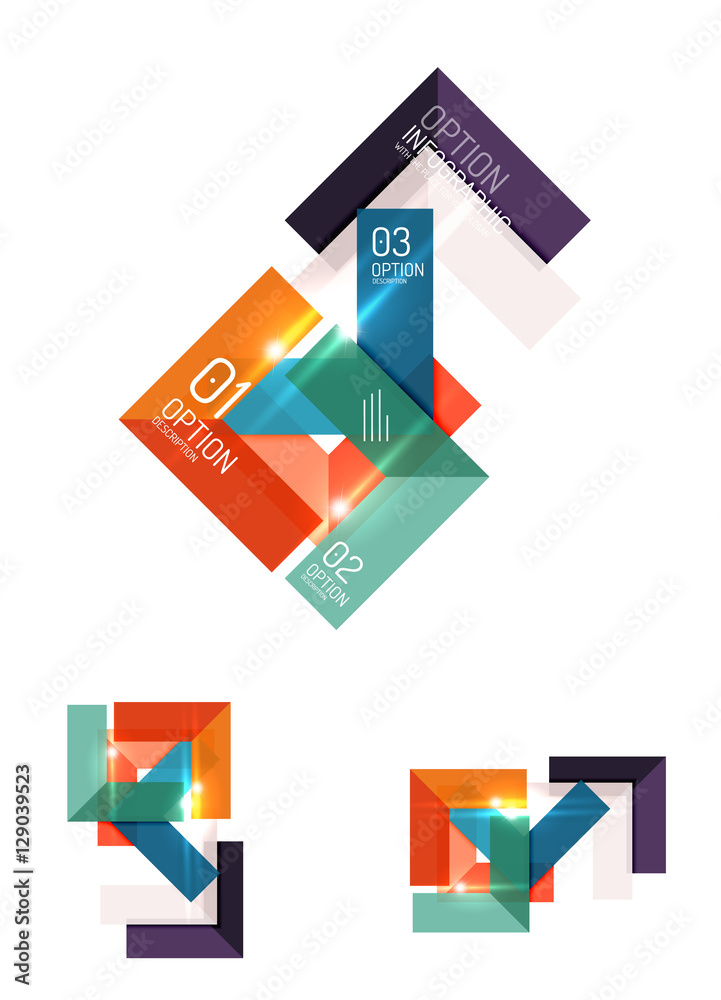 Set of abstract geometric paper graphic layouts Set of abstract geometric paper graphic layouts