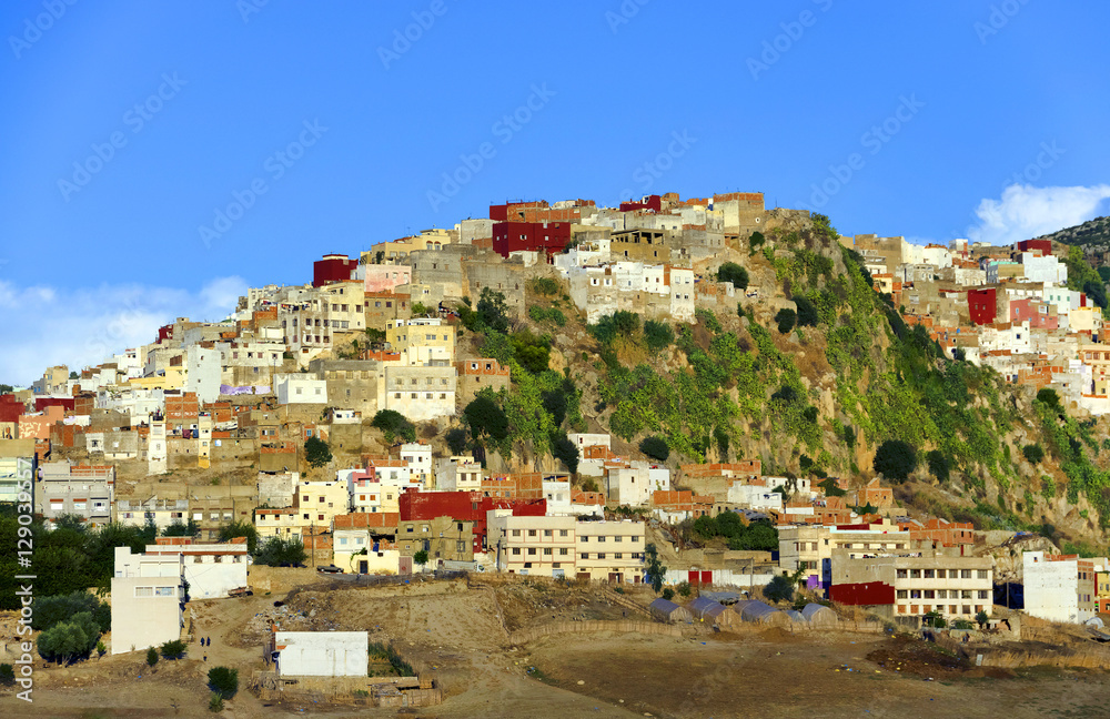 View of Moulay Idriss Zerhoun, Morocco, Africa