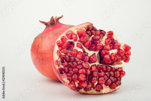 Juicy Ripe Pomegranate Isolated 