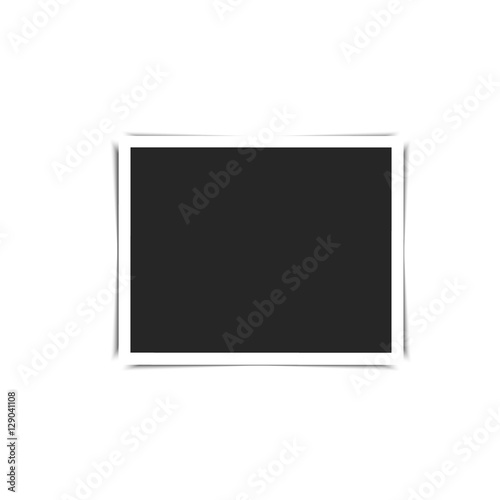 Retro photo frame with shadow. Vector illustration