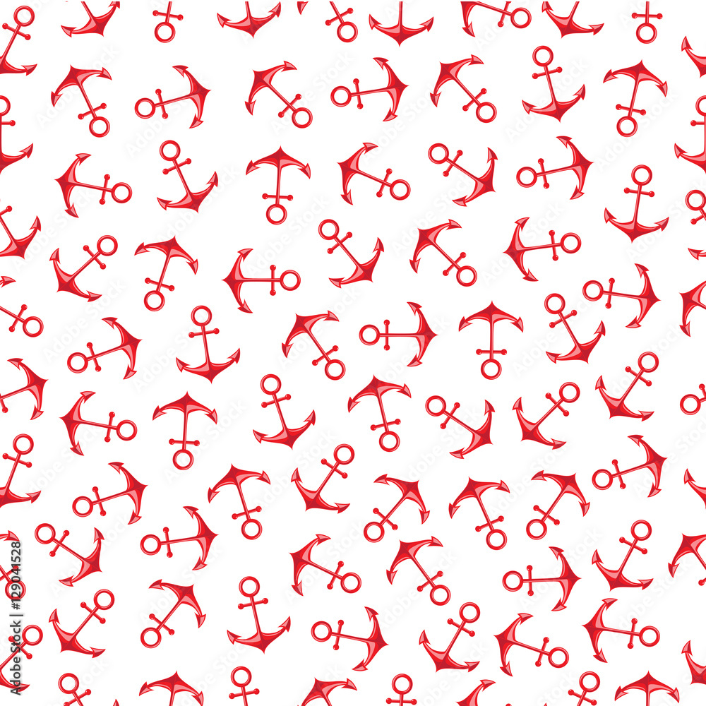 Red ahchor pattern on white background Red ahchor pattern on white background