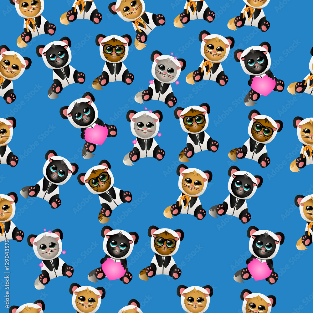 Fototapeta premium cat in panda costume