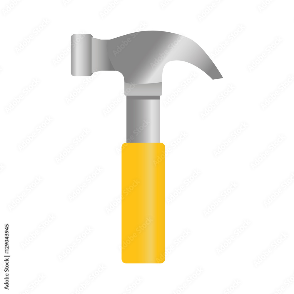 hammer with yellow handle icon over white background. repairs tools design. vector illustration hammer with yellow handle icon over white background. repairs tools design. vector illustration