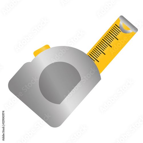 tape measure icon over white background. repairs tools design. vector illustration