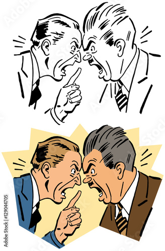Two men arguing and yelling at each other