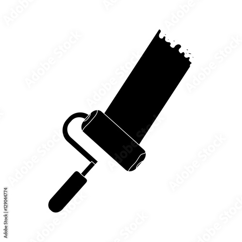 paint roller tool icon image vector illustration design 