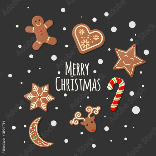 Gingerbread Cookies - Merry Christmas sign