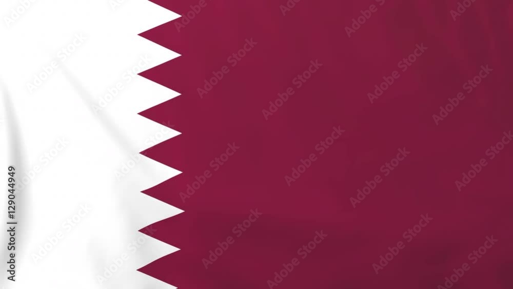 Flag of Qatar. Rendered using official design and colors. Seamless loop. Flag of Qatar. Rendered using official design and colors. Seamless loop.