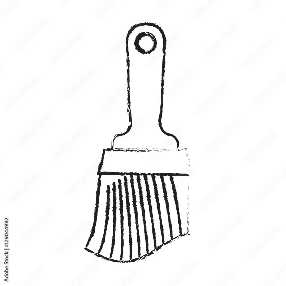 paint brush tool sketch style icon image vector illustration design