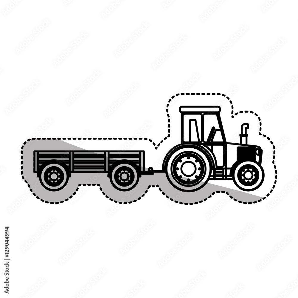 Tractor vehicle icon. Machine tool instrument farm and agriculture theme. Isolated design. Vector illustration