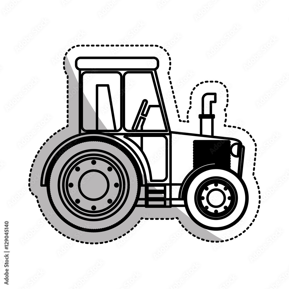 Tractor vehicle icon. Machine tool instrument farm and agriculture theme. Isolated design. Vector illustration Tractor vehicle icon. Machine tool instrument farm and agriculture theme. Isolated design. Vector illustration