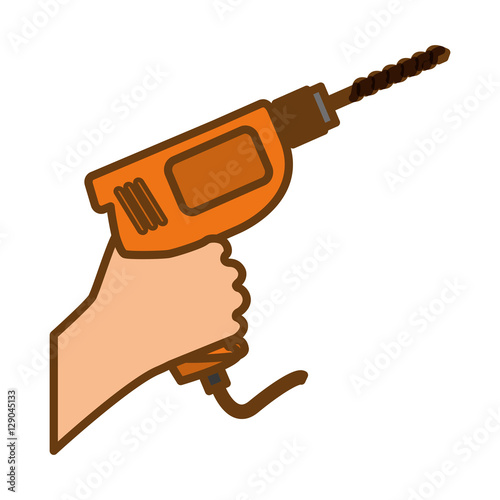 power drill tool icon image vector illustration design 