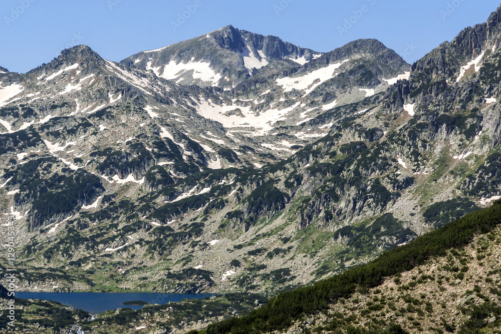 Landscape with Kamenitsa peak and popovo lake in Pirin Mountain, Bulgaria