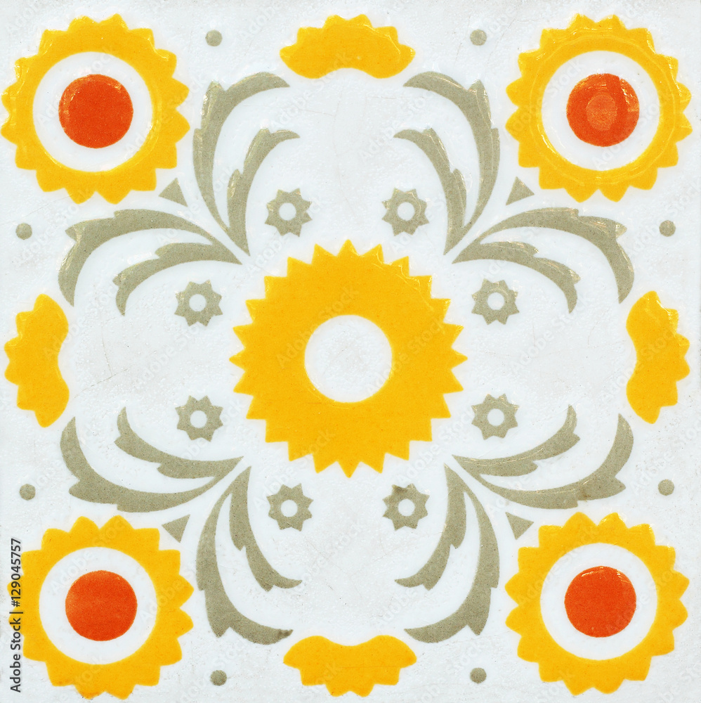 Background and texture ceramic tile, flower pattern