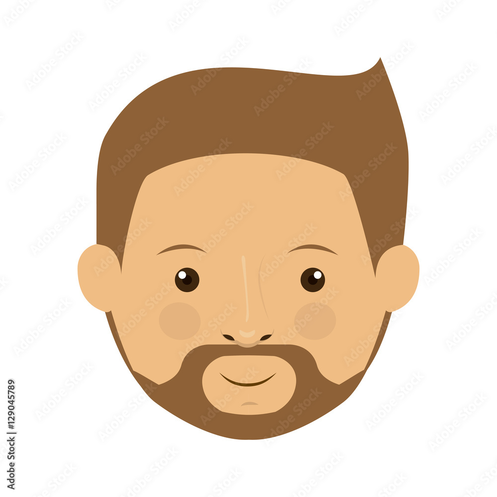 Man with beard icon. Male avatar person people and human theme. Isolated design. Vector illustration Man with beard icon. Male avatar person people and human theme. Isolated design. Vector illustration