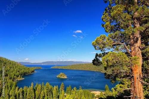 Emerald Bay at Lake Tahoe with Fannette Island, California, USA