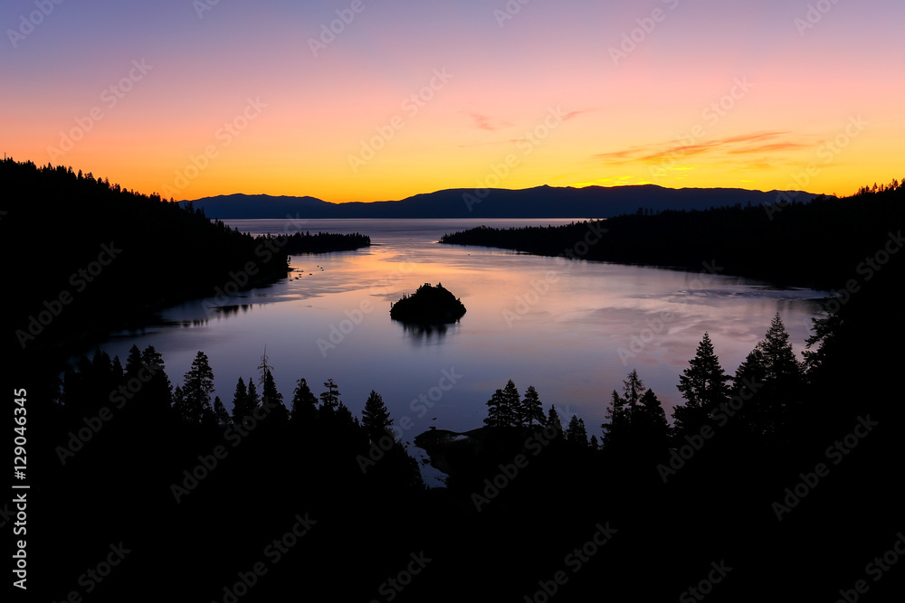 Sunrise over Emerald Bay at Lake Tahoe, California, USA. Sunrise over Emerald Bay at Lake Tahoe, California, USA.