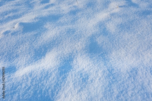 Close up of fresh snow lying on field