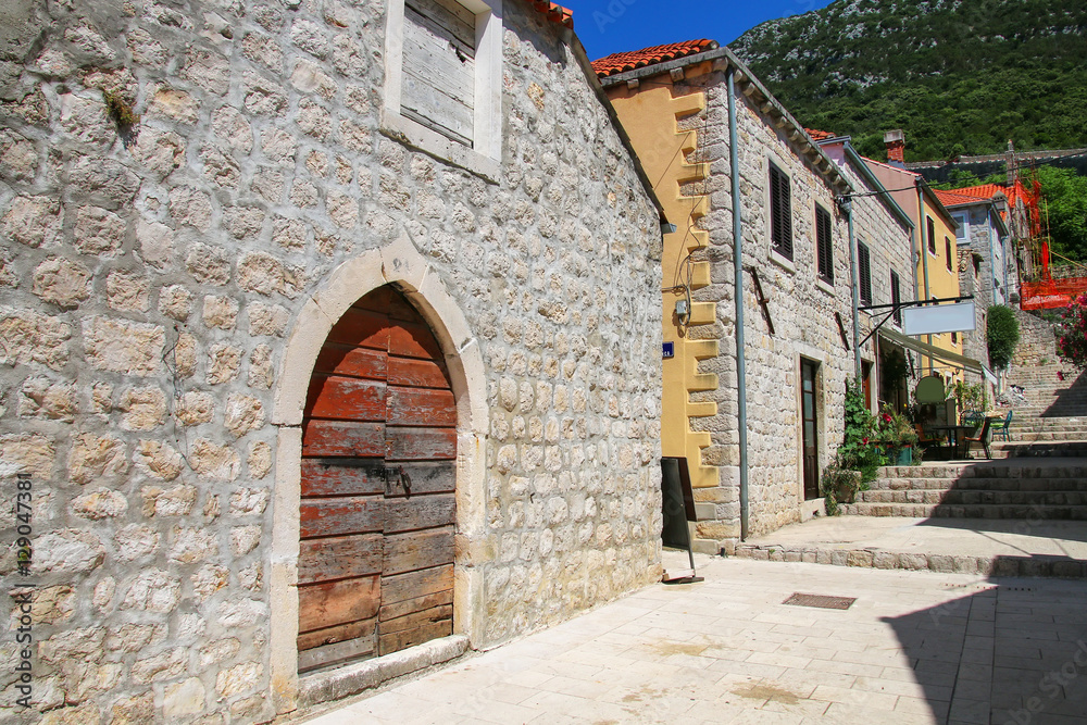 Street of Ston town, Peljesac Peninsula, Croatia