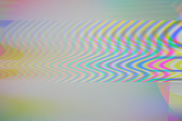 A striking abstract background featuring a glitch LED display. The colorful design showcases vibrant static patterns and textures, evoking an error-filled monitor screen with a high-tech aesthetic.