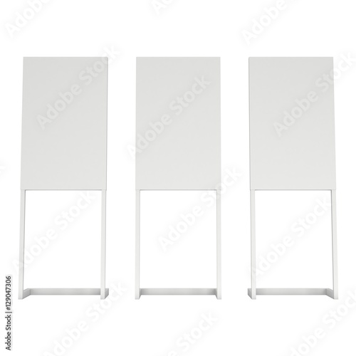 Blank Expo Banner Stand. 3d render Trade Show Booth isolated on white background