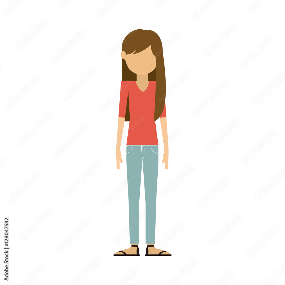 Girl cartoon icon. Female avatar person people and human theme. Isolated design. Vector illustration Girl cartoon icon. Female avatar person people and human theme. Isolated design. Vector illustration