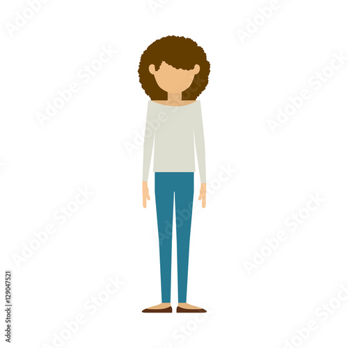 Girl cartoon icon. Female avatar person people and human theme. Isolated design. Vector illustration
