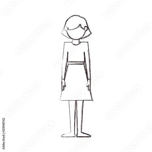 Girl icon. Female avatar person people and human theme. Isolated design. Vector illustration
