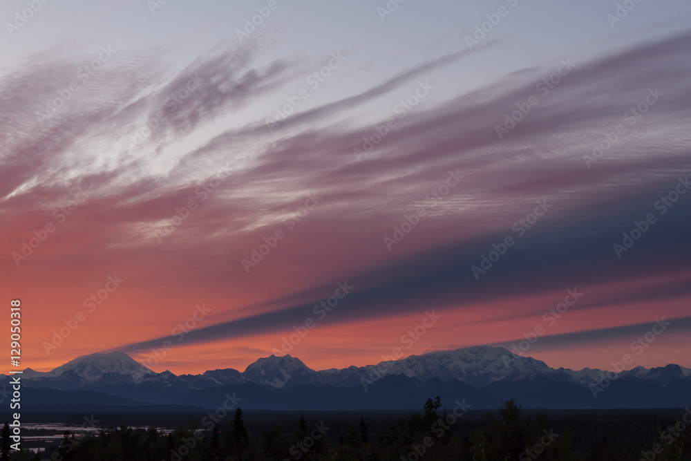 Alaska Range at sunset from Talkeetna. Alaska Range at sunset from Talkeetna.