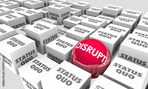 Disrupt Status Quo Sphere Cubes Change Innovate Evolve 3d Illust