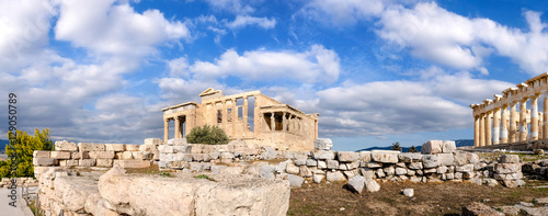 The Acropolis of Athens, panoramia with Erechtheion and Partheno photo