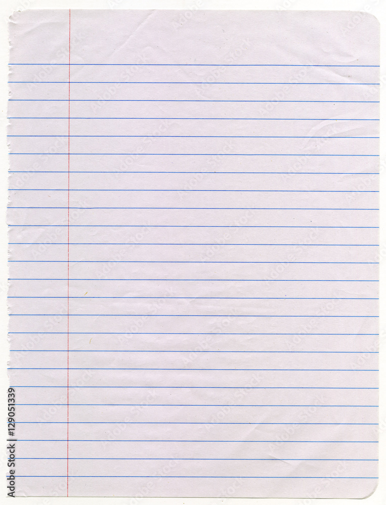 Obraz premium Loose leaf school paper. 