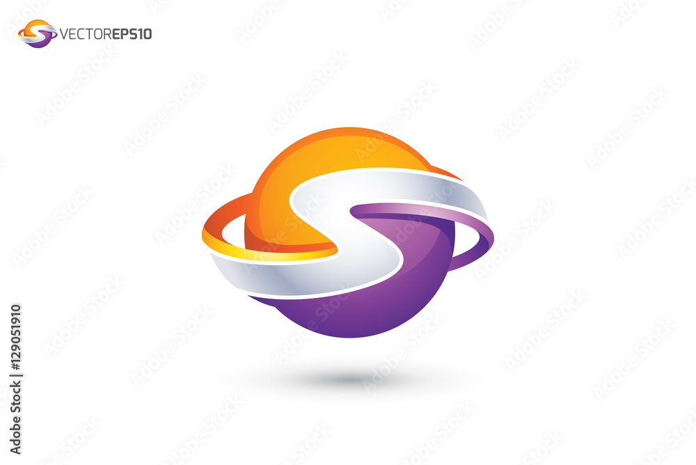 Abstract Letter S Logo - 3D Sphere Logo Stock Vector | Adobe Stock