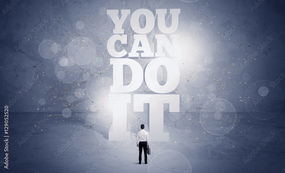 Fototapeta premium Salesman you can do it motivation