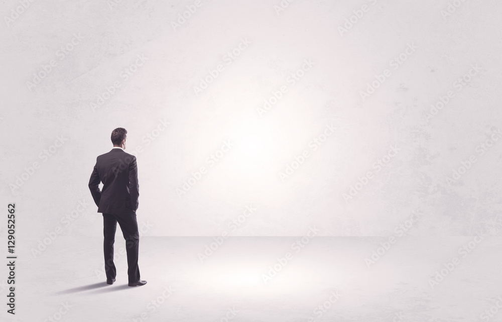 Finance worker standing in pure nothing Finance worker standing in pure nothing