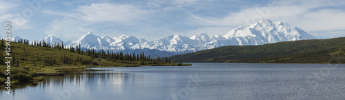 The Alaska Range and Wonder Lake in Denali National Park, Alaska photo